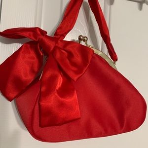 Red satin purse